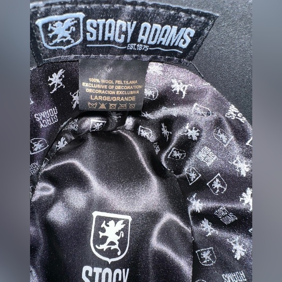 STACY ADAMS BLACK WOOL FEDORA - Picture 4 of 4